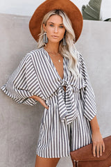 Wind In My Sails Cotton Pocketed Tie Romper