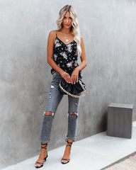 Yolo Floral Crop Cami Tank