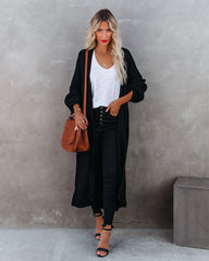 Your Own World Knit Duster Cardigan - Black