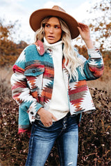Zion Distressed Button Down Shacket - Rust