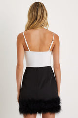 Black High Rise Mini Skirt