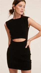 Black Knit Mini Dress