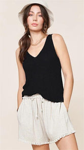 White Casual Withdraw Waist Shorts