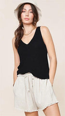 White Casual Withdraw Waist Shorts