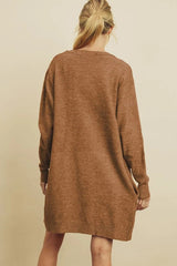 Camel Open Front Cardigan