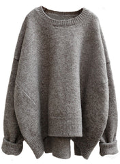 Heather Gray Batwing Knit Sweater
