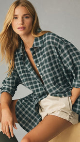 Green Tartan Plaid Button Down Shirt