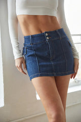 Blue Denim Bodycon Mini Skirt