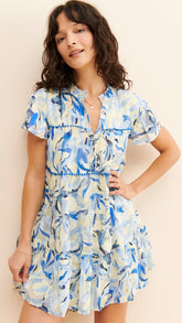 Light Blue Floral Mini Dress