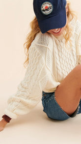 Cream Cable Knit Sweater