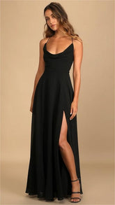 Black High Slit Maxi Dress