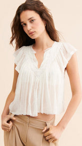 White Ruffle Top