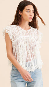 White Crochet Lace Tank Top