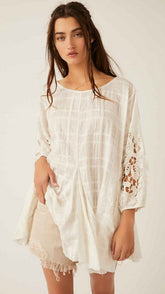 Cream Loose Fit Mini Dress