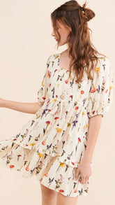 White Floral Mini Dress