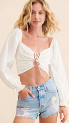 Light Blue Floral Denim Shorts