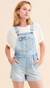 Light Blue Denim Rolled Shortalls