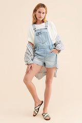 Light Blue Denim Rolled Shortalls