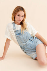 Light Blue Denim Rolled Shortalls