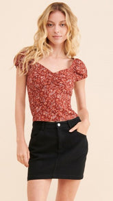 Red Floral Crop Top