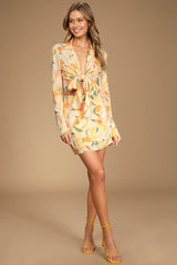 Yellow Tulip Mini Skirt