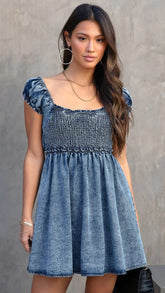 Blue Denim Mini Dress
