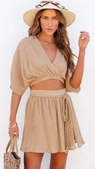 Khaki Withdraw Mini Skirt