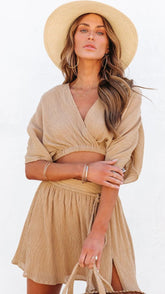 Khaki Withdraw Mini Skirt