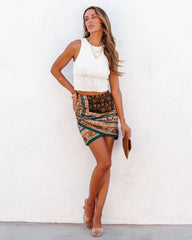 Vintage Wrap Mini Skirt