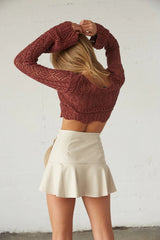 Beige Wrap Mini Skort
