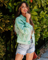 Mint Green Denim Jacket