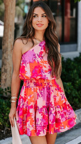 Hot Pink Floral Mini Dress