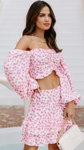 Pink Floral Mini Skirt