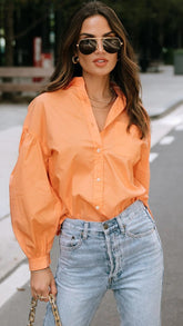 Orange Button Down Shirt