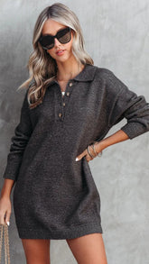 Heather Grey Knit Sweater Dress