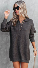 Heather Grey Knit Sweater Dress