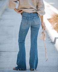 Blue High Rise Flare Jeans