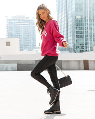 Burgundy Printed Pullover Sweatshirt