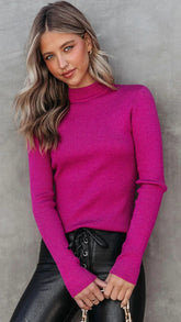 Fuchsia Ribbed Knit Top