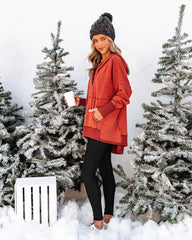 Orange Oversized Hooded Sweatshirt