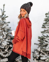 Orange Oversized Hooded Sweatshirt