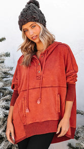 Orange Oversized Hooded Sweatshirt