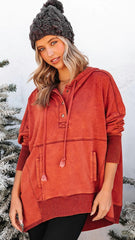 Orange Oversized Hooded Sweatshirt