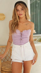 White Denim Raw Edge Shorts