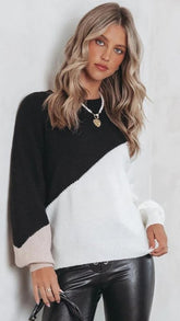 Black White Knit Sweater