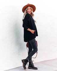 Black Oversized Hooded Sweatshirt