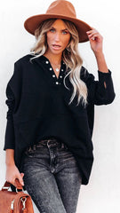 Black Oversized Hooded Sweatshirt