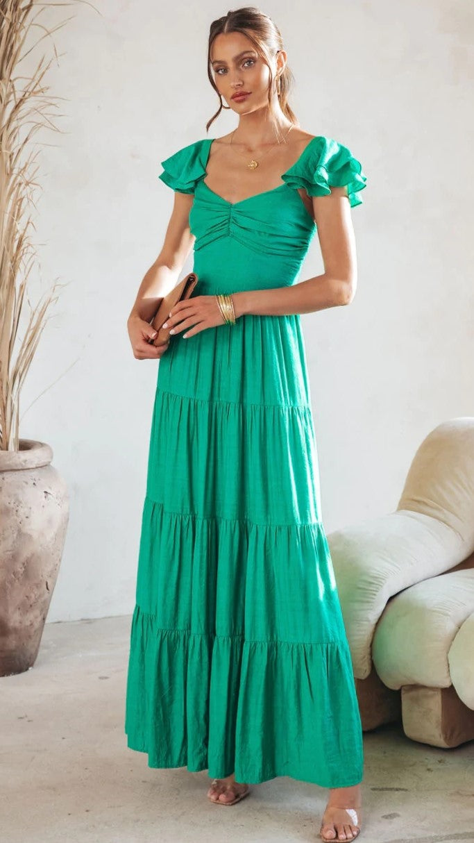 solid green maxi dress Olive Green Maxi Dress - Satin Maxi Dress - Sleeveless Maxi Dress