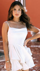 White Layered Slip Rompers