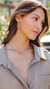 Gold Tone Beaded Choker Necklace